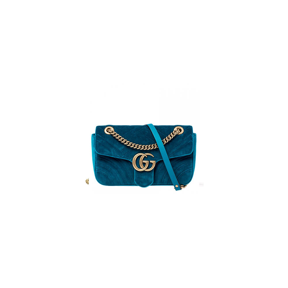 GG Velvet Small Marmont shoulder bag